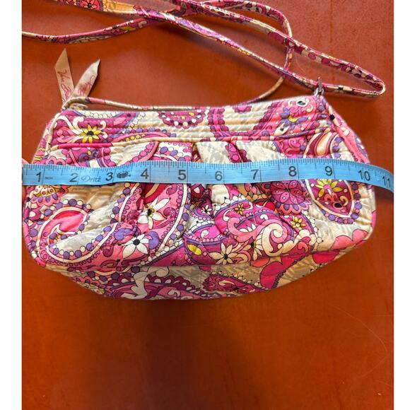 Vera Bradley Frannie Crossbody Bag Paisley Meets Plaid Pink Floral Quilted - Picture 3 of 7